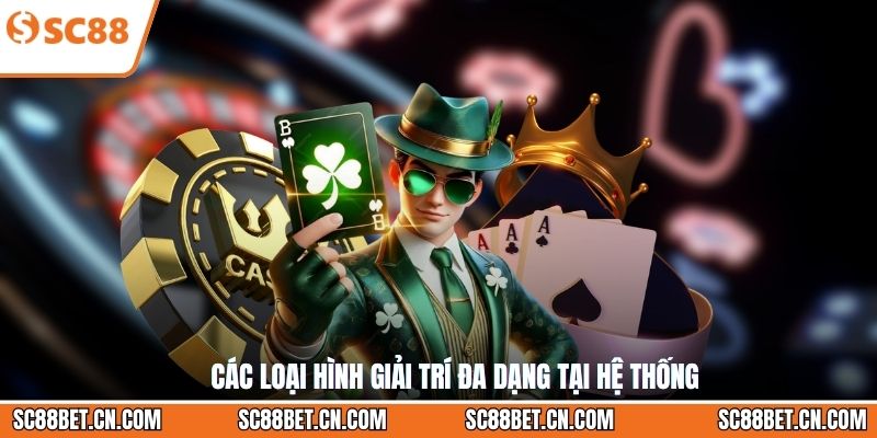 Các loại hình giải trí đa dạng tại hệ thống